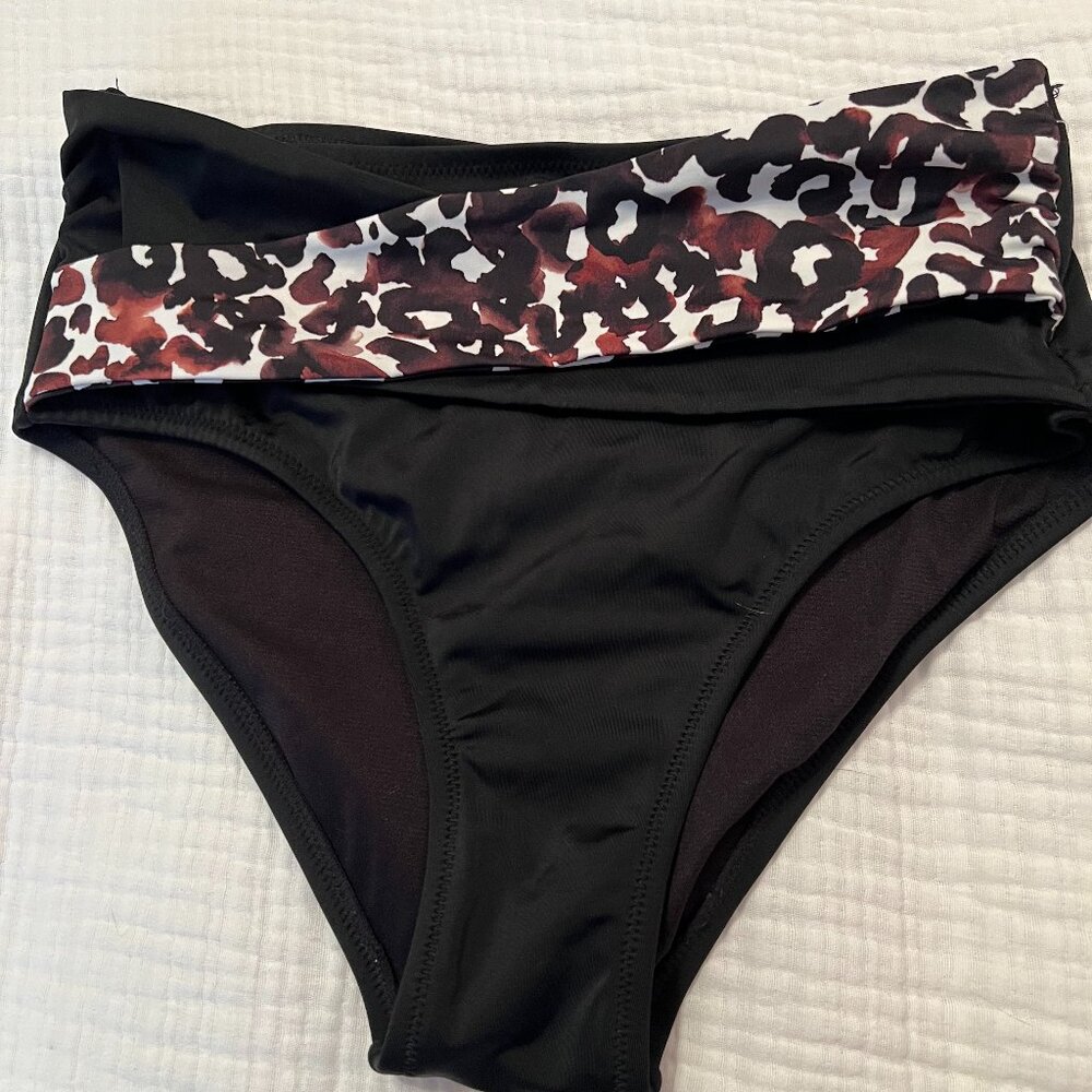 Swimsuits for All Bikini Bottoms, Black/Multi, NWT Size 8